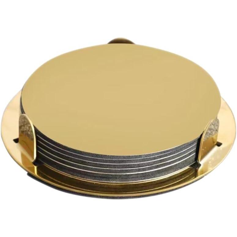 imageABOOFAN sousVerres Dors en Acier Inoxydable avec Support Ensemble De 6 Pices Base Antidrapante en Eva pour Dcoration Table Bar Maison1