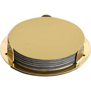 ABOOFAN sous-Verres Dorés en Acier Inoxydable avec Support Ensemble De 6 Pièces Base Antidérapante en Eva pour Décoration Table Bar Maison(1)