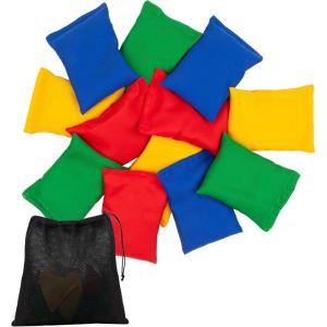 12 Sacs de Haricots à Lancer,Mini Cornhole à Lancer, 8x12cm, pour Enfants, Facile à saisir, Sac de Haricots à Double Couture pour Le jonglage,Sports en Plein air, Jeux de Famille