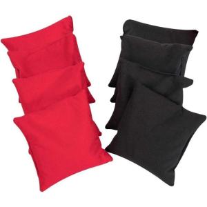 Cornhole Lot de 8 Sacs à Lancer, Sacs à Lancer carrés, pour Jeu de Cornhole, Jeux de Plein air, Sacs de Cornhole, Jeux de Plein air pour Adultes et Enfants(4 rouge + 4 noir)