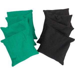 Cornhole Lot de 8 Sacs à Lancer, Sacs à Lancer carrés, pour Jeu de Cornhole, Jeux de Plein air, Sacs de Cornhole, Jeux de Plein air pour Adultes et Enfants(4 vertes + 4 noires)