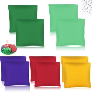 10Pcs Sac Cornhole Enfant, Sacs Lancer 10 x 10 cm, Sacs de Sable Colorés, pour Enfants, Jardin, Camping, Jeux Sur Pelouse