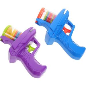 2Pièces Lanceur de Disques Mous pour Garçon Fille Jouet Interactif Extérieur avec Disques Volants Sécurisé pour Jeux Plein Air Couleurs et Bleu Profond Parent-garçon Fille