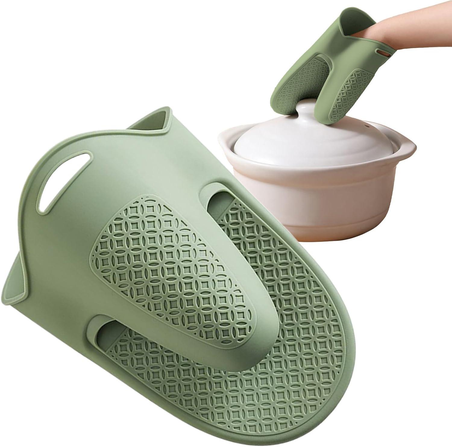 imageMoufles de Cuisine pour Four Mitaines De Four De Cuisine en Silicone Gants Impermables Antidrapants Rsistants la Chaleur pour Maison Camping BBQ GrillVert de Larme