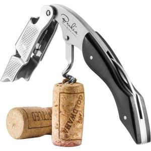 Couteaux de sommelier – Tire bouchon professionnel en acier inoxydable, qualité hôtel et restaurant, avec décapsuleur et coupe-capsule – Limonadier professionnel(Noir)