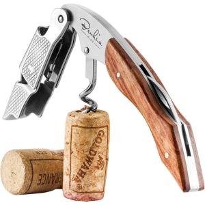 Couteaux de sommelier – Tire bouchon professionnel en acier inoxydable, qualité hôtel et restaurant, avec décapsuleur et coupe-capsule – Limonadier professionnel(Marron)