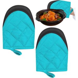 Gants de Cuisine, Gants de Cuisine pour Four,1 Paire de Gants de Cuisine – Gants de Four isolés 260 ?, Surfaces antidérapantes, Gants de Barbecue pour cheminée 8×5 Pouces(Bleu)