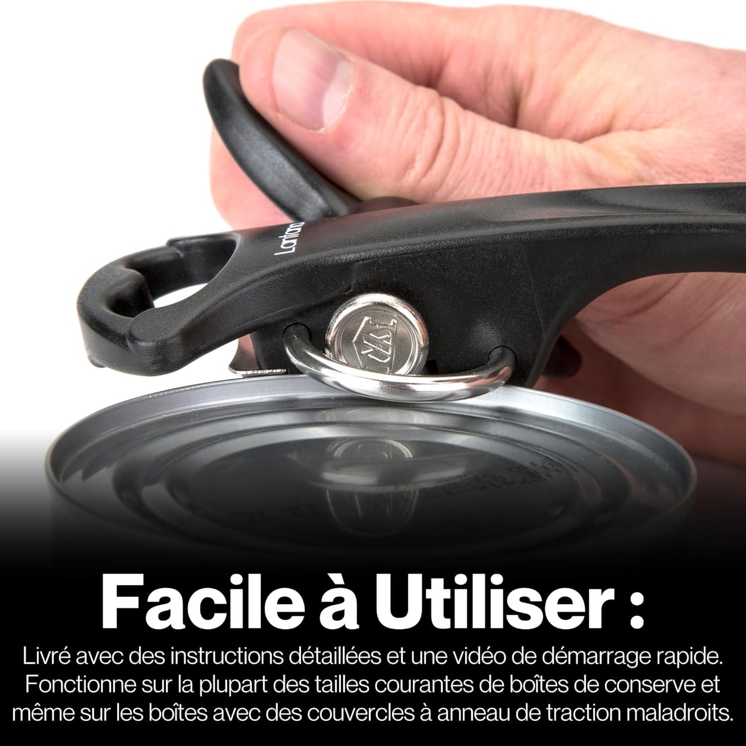 imageLantana Ouvrebotedcapsuleur 2 en 1 ouverture manuelle simple et sans danger des botes de conserves dcoupe latralevite les bords coupants ou dentels noiracier inoxydable