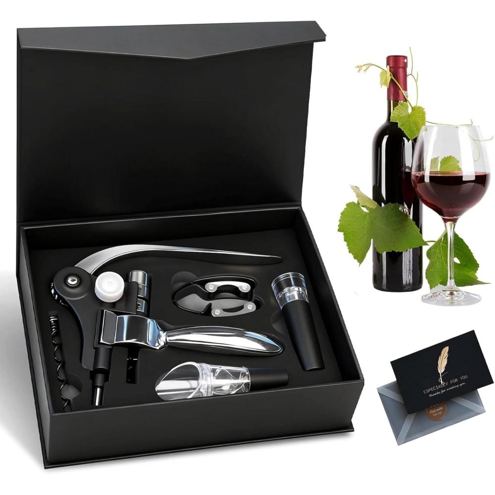 imageTire BouchonOuvrebouteilles de VinSet Tire Bouchons SommelierKit de Ouvre BouteilleSommelier KitEnsemble Cadeau Daccessoires pour Le Vin avec CoffretCadeaux et Amateurs de Vins