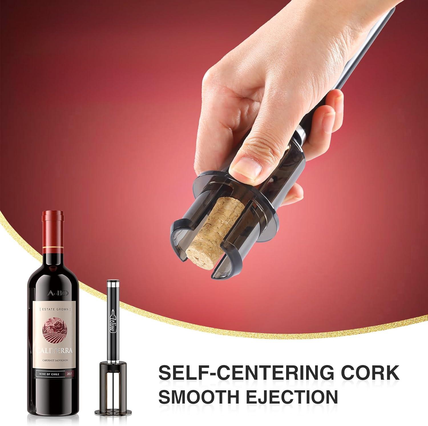 imageQuntis Tire Bouchon TireBouchon Pression dair 7S Cork Pops Out Dcapsuleur Vin Rouge Outils Ouverture de Bouteille Portable Vin Accessoire Professionnel Pompe BouteilleBrun