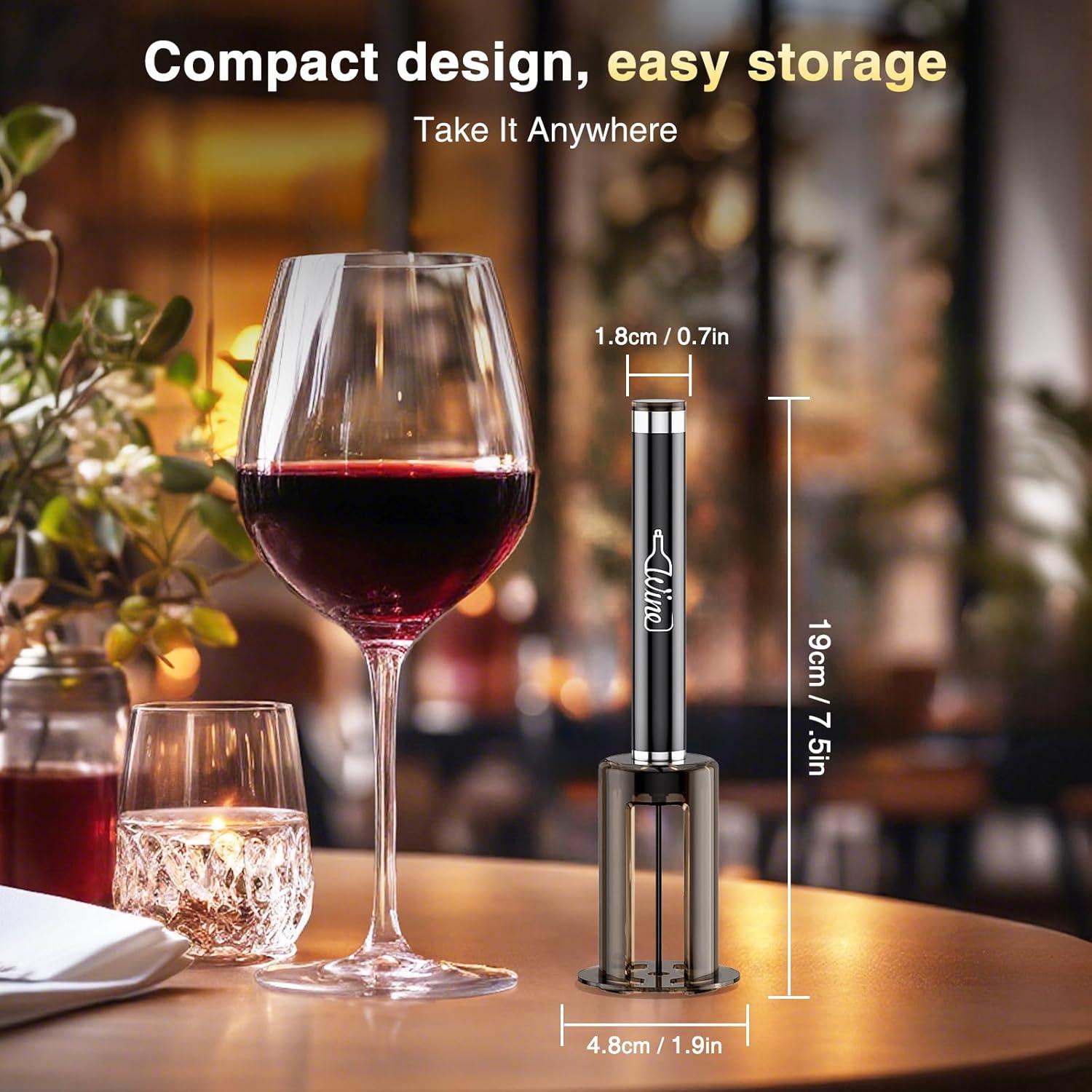 imageQuntis Tire Bouchon TireBouchon Pression dair 7S Cork Pops Out Dcapsuleur Vin Rouge Outils Ouverture de Bouteille Portable Vin Accessoire Professionnel Pompe BouteilleBrun