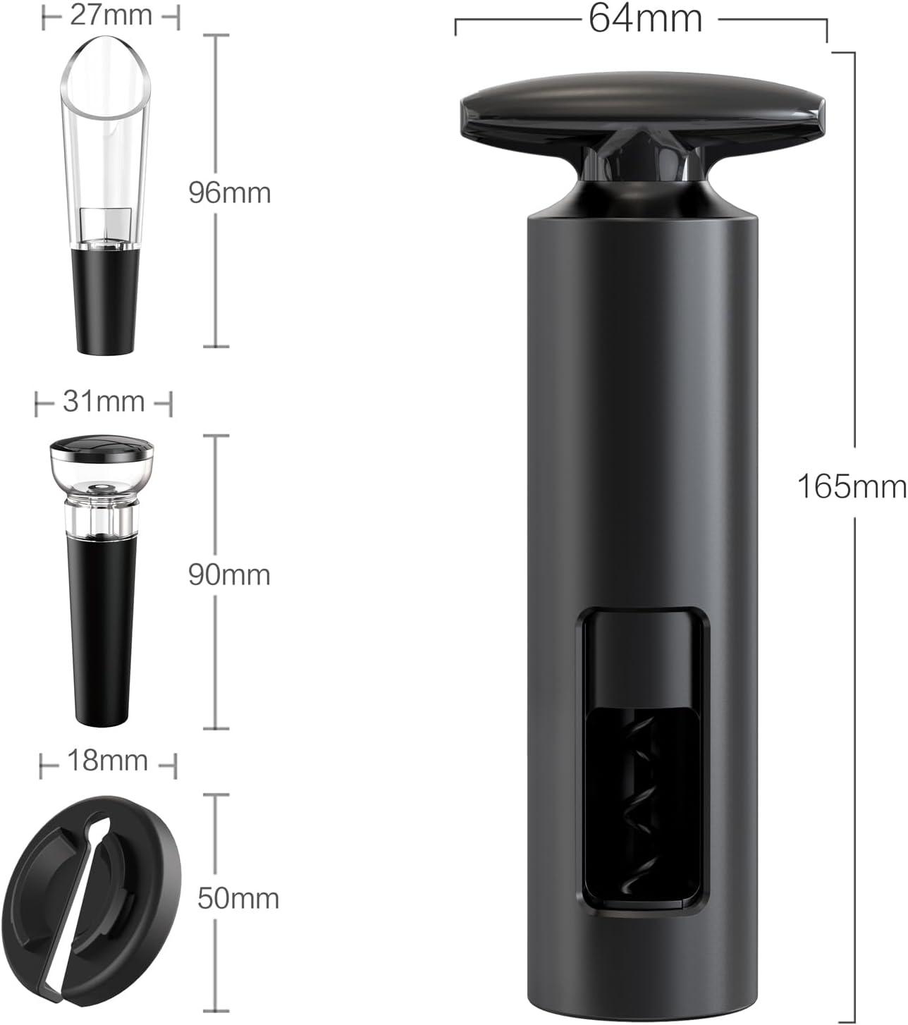 imageTire bouchon vin 4 en 1 ouvre bouteille professionnel avec coupecapsule verseur vin bouchons vide tire bouchon sommelier pour cadeau cadeau homme la maison le restaurant les ftesManuel 4 en 1 Noir