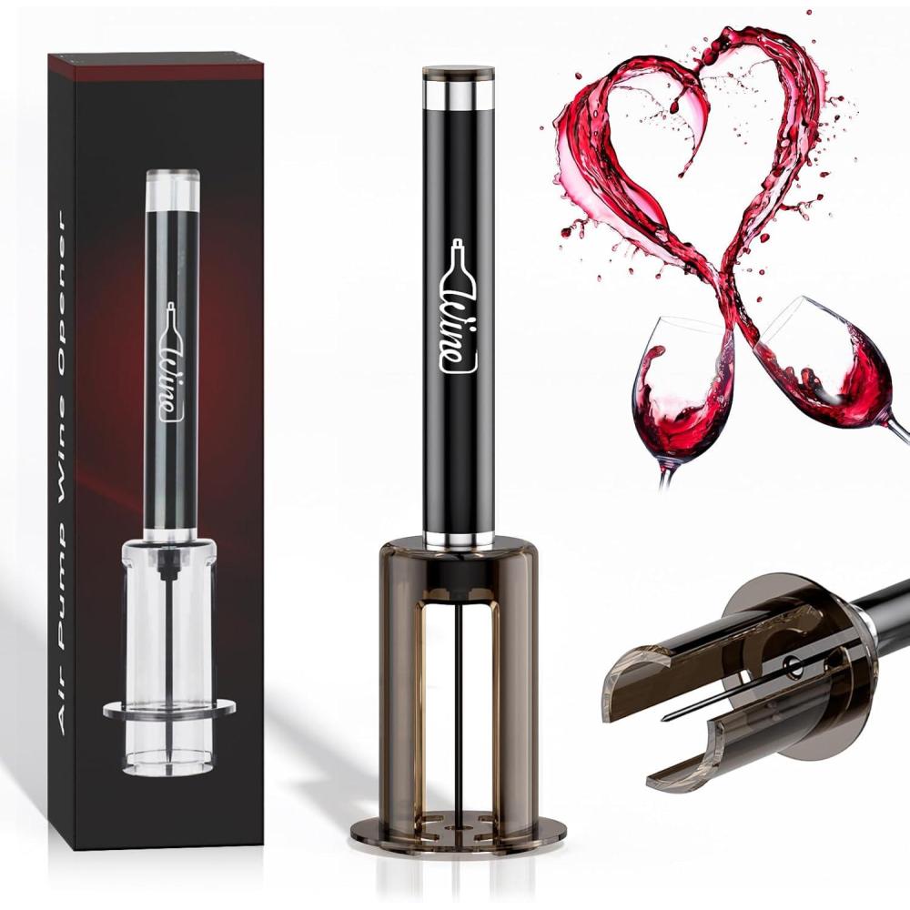 imageQuntis Tire Bouchon TireBouchon Pression dair 7S Cork Pops Out Dcapsuleur Vin Rouge Outils Ouverture de Bouteille Portable Vin Accessoire Professionnel Pompe BouteilleBrun