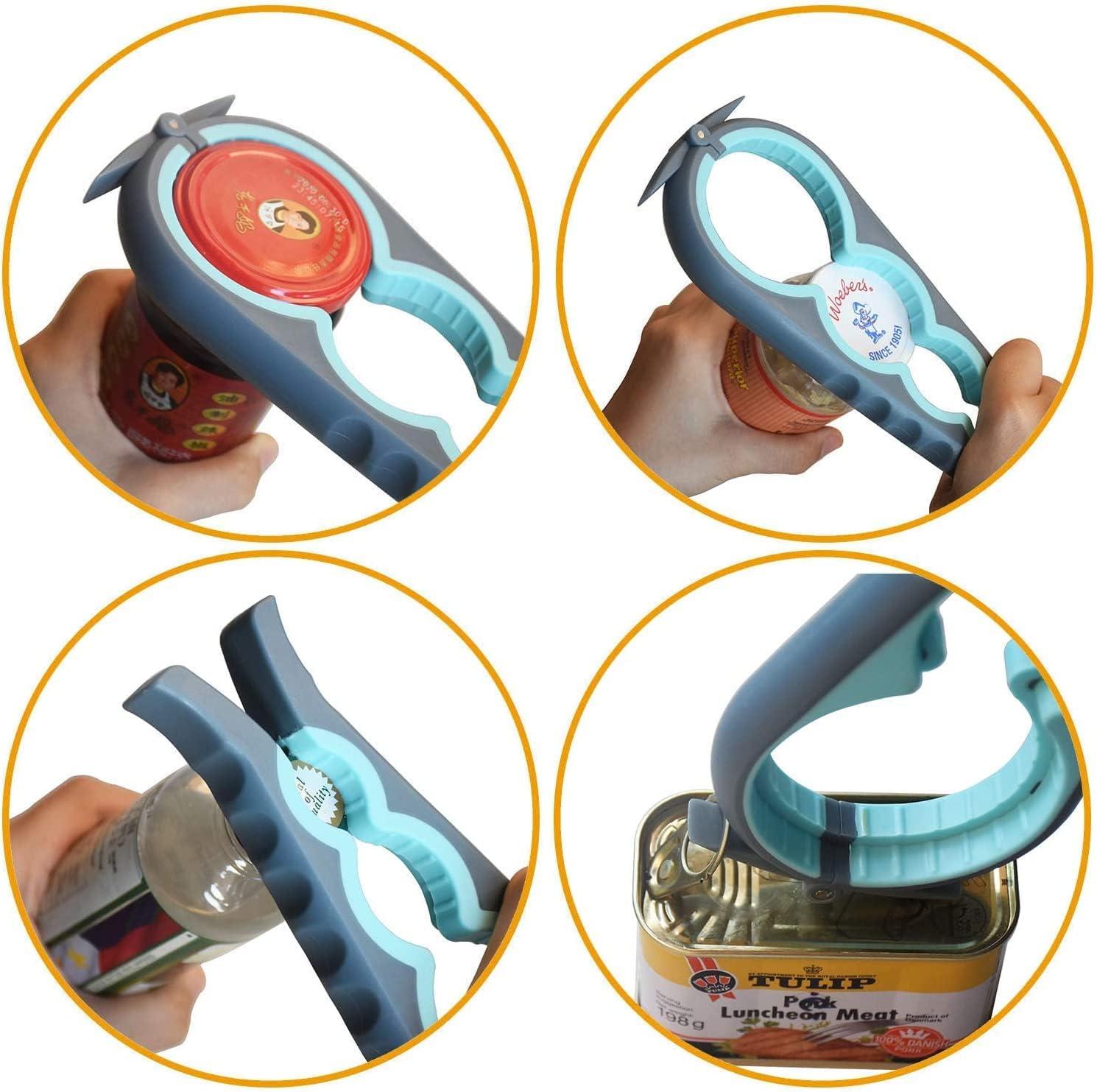 imageOuvreBouteille set de 3 OuvreBouteille en Verre Multifonctionnel Facile Utiliser pour Les Enfants Les Personnes GEs et Les Personnes Arthritiques Aide La PrHension en Silicone