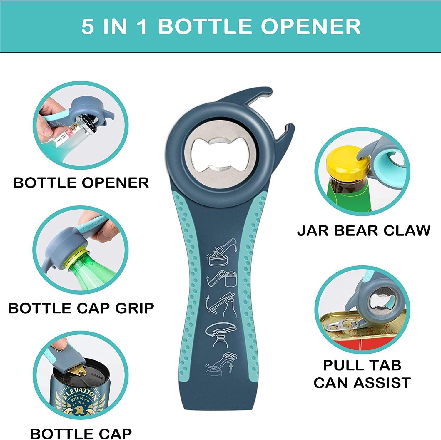 imageOuvreBouteille set de 3 OuvreBouteille en Verre Multifonctionnel Facile Utiliser pour Les Enfants Les Personnes GEs et Les Personnes Arthritiques Aide La PrHension en Silicone
