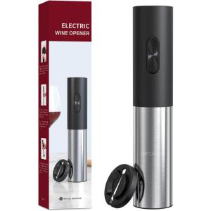 CIRCLE JOY Tire-Bouchon Électrique, Ouvre-Bouteille Automatique, Tire-Bouchon Motorisé Alimenté Par Piles Avec Coupe-Feuille Verrouillable, Piles Non Incluses(Alimentation par Piles)
