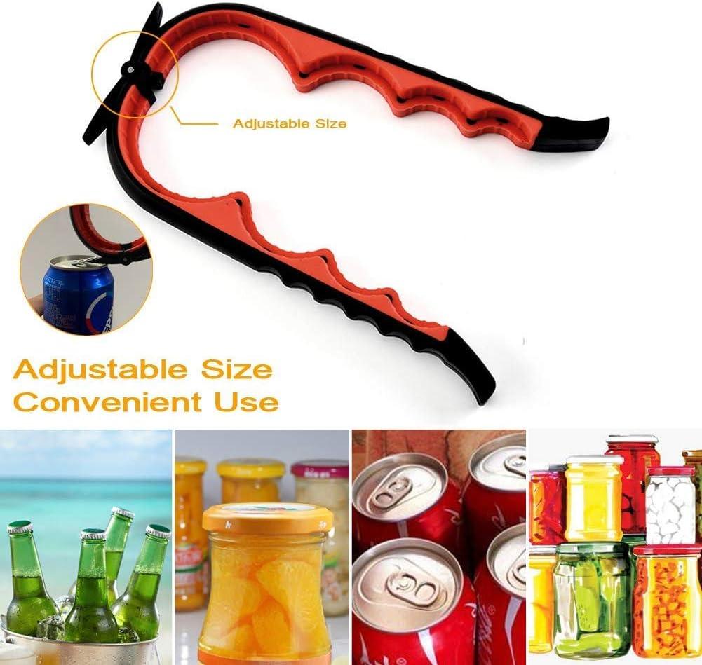 imageKit dcapsuleur Easy Jar ouvrebocaux multifonctions 5 en 1 et 4 en 1 simple utiliser pour les enfants les personnes ges et les personnes souffrant darthritebleuNoir et Rouge
