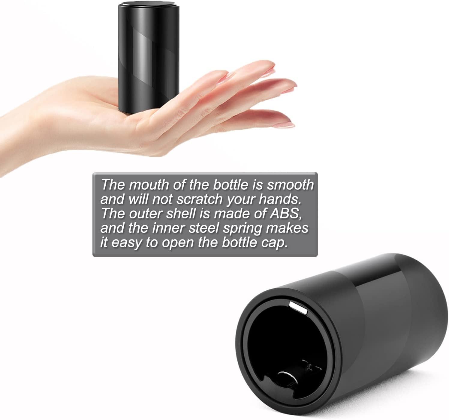imageOuvrebouteille magntique automatique en acier inoxydable Dcapsuleur poussoir pour bouteille de vin bire soda Accessoire de cuisineSchwarz