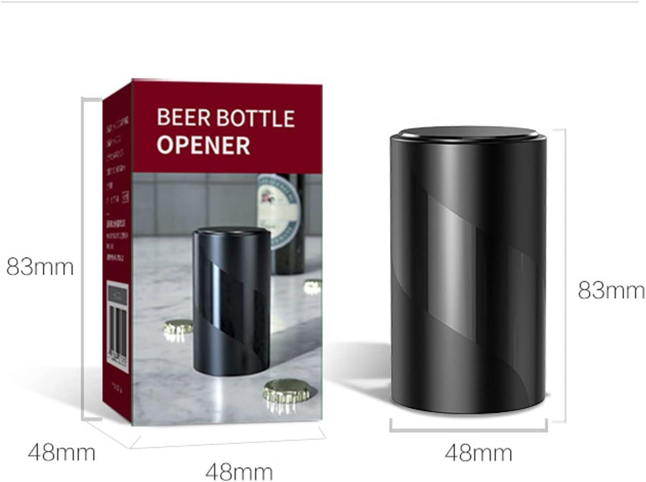imageOuvrebouteille magntique automatique en acier inoxydable Dcapsuleur poussoir pour bouteille de vin bire soda Accessoire de cuisineSchwarz