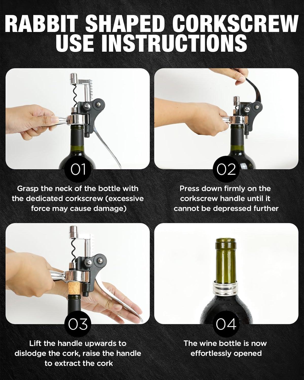imageTire Bouchon 10 Pices Ouvre Bouteille de Vin Ensembles daccessoires pour Vin avec CoupeCapsuleOuvreLapinAnneaux AntiGoutteBouchonVerseur VinVis sans Fin pour Cadeaux et Amateurs de Vin