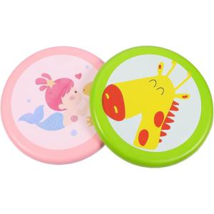 2 pièces Disques Volants Garçon Fille Jouets Extérieurs Souples PU Sécurité pour Plein Air Vert Long Cou Rose Sirène Jeu Sportif Améliorant Coordination Main-Oeil et Motricité