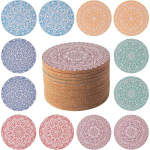 12 Pièces Dessous de Verre en liège, sous-Verres pour Boissons, sous Verres pour Table Basse, pour Une Décoration Absorbante dans la Cuisine ou la Salle à Manger de 10cm de Diamètre, Bar(Violet)