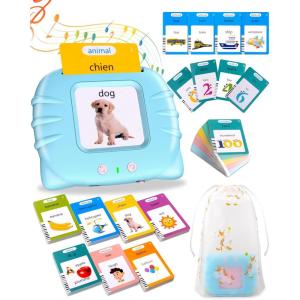 510 Mots Carte Flash Parlante Francais, Jouer Enfants 2 Ans, Cartes éducatives pour Enfants de 2 à 6 Ans Cadeaux d&rsquo;anniversaire Rose (French/English/Bilingual)(510 Mots-Bleu-Français)