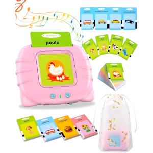 510 Mots Carte Flash Parlante Francais, Jouer Enfants 2 Ans, Cartes éducatives pour Enfants de 2 à 6 Ans Cadeaux d&rsquo;anniversaire Rose (French/English/Bilingual)(224 Mots-Rose-Français)