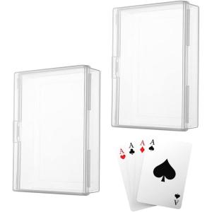 2 Pièces BoîTe à Cartes à Jouer,Boite Plastique Transparente,Petite BoîTe de Rangement AdaptéE Aux Cartes Bancaires,Cartes de Visite,Cartes de Jeu(9.5×7×2.4cm)