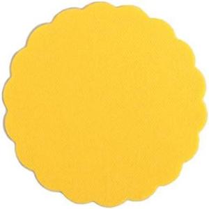 Airlaid Lot de 500 dessous de verre ronds pour verres de 9 cm de diamètre Aspect tissu Blanc(Jaune)