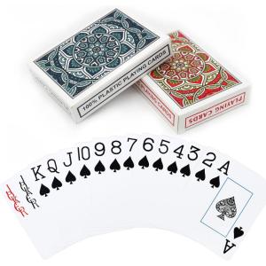 2 Pack Jeu de Carte Waterproof Cartes Poker Plastique Index Jumbo Jeux de Cartes Waterproof Poker Professionnelles Cartes à Jouer de Texas Holdem Poker(Rouge/Bleu Lac)