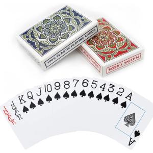 2 Pack Jeu de Carte Waterproof Cartes Poker Plastique Index Jumbo Jeux de Cartes Waterproof Poker Professionnelles Cartes à Jouer de Texas Holdem Poker(Rouge/Bleu)