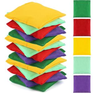15 Pièces Cornhole Sacs, 10x10cm Sacs de Cornhole de Haricot,Bean Bag Game pour Enfants, Sac Lesté pour Jeu de Lancer de Sac, Sachet pour Cornhole et Jeux Extérieur
