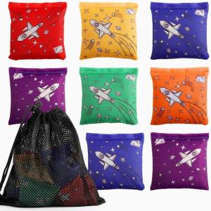 16 Pièces Cornhole Sac, 6.35 x 6.35 cm Sacs de Cornhole de Haricot, Jeu de Lancer de Sac Cornholes Bean Bag Set, Poufs À Lancer pour Jeux de Plein air, Couleurs Assorties