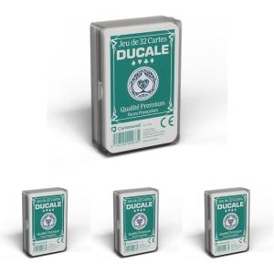 Ducale Origine – Jeu de 32 Cartes – Jeu de Belote – Boîte Plastique (Lot de 4)(Petit (Lot de 4))