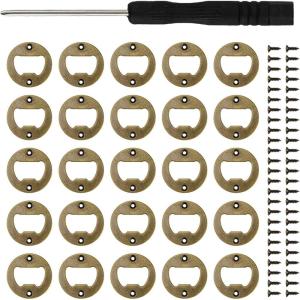0XBIT Ouvre Bouteille Insert Kit, 25 Ensembles Ronds Ouvre-Bouteille Insert, Inserts de Décapsuleur en Métal Solide et Fiable et Fiable, Adapté à la Maison, à la Restauration, aux Fêtes